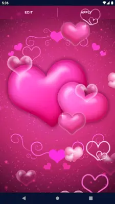 Pink Hearts Live Wallpaper android App screenshot 2